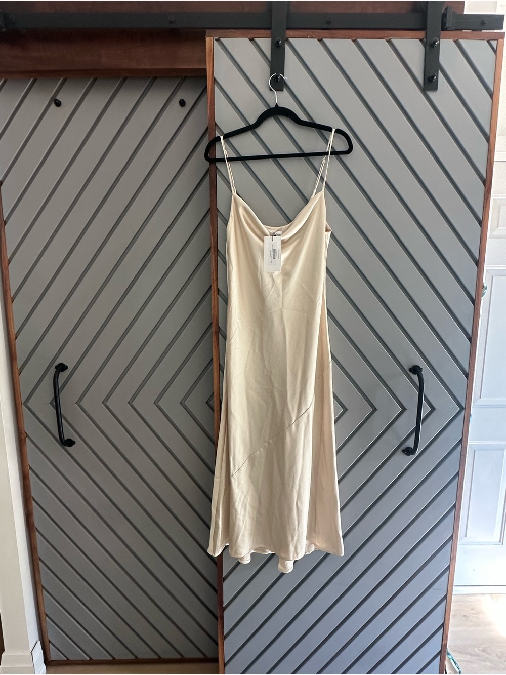 Park & Fifth Cream Slip Dress with Adjustable Spaghetti Straps